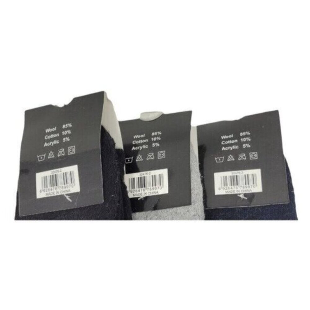 Men’s Lamb Wool Thermal Socks 12 Pack – Solid Color Warm Winter Work Hiking Crew - Picture 4 of 4
